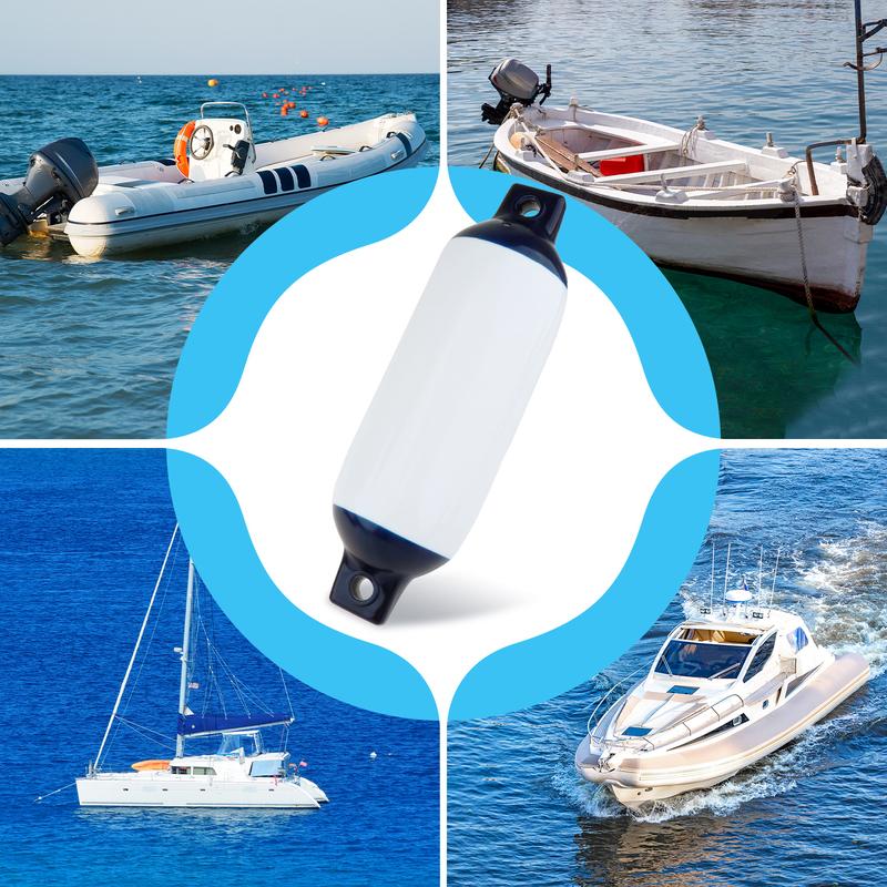 Boat Inflatable Bumpers Fenders PVC for Sailboats Mooring Cushioning Fishing Boats, 6 Set Boat Fender Buoy Yacht Docking Mooring