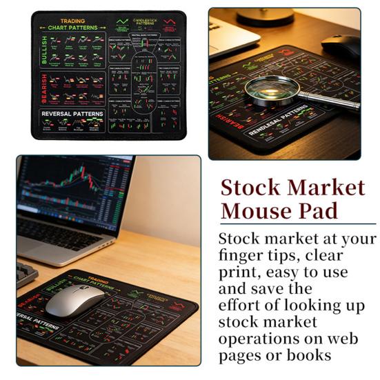 Borsa Yatırım Fare Altlığı Günlük Trader Masa Matı Ticaret Grafiği Mum Grafikleri Dönüş Formasyonları Gösterge Kaymaz Tabanlı Fare Altlığı PC Aksesuarları