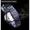 Forsining Men's Fashion Casual Steel Band Dragon Watch Hollow Out Waterproof Mechanical Watch