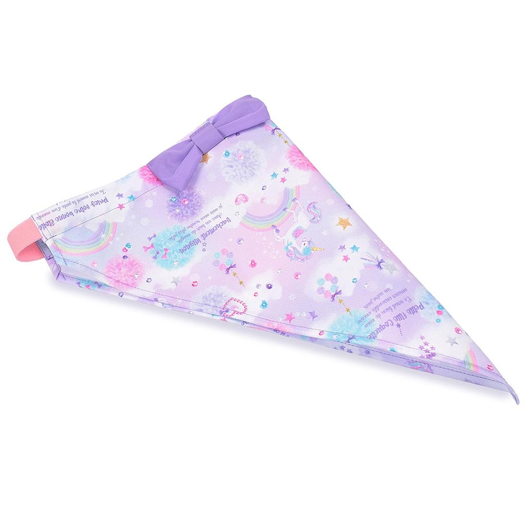 COLORFUL CANDY STYLE Back Cross Apron Water Repellent No Iron Unicorn Fantasy 3 Piece Set Girls Cute Kids Apron Triangle Scarf Set Kids Apron Toddler