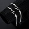 2 Pcs Set Love Heart Couple Bracelets for Women Men Zinc Alloy Color Double Layer Matching Chain Bracelet Lover Zircon Gift