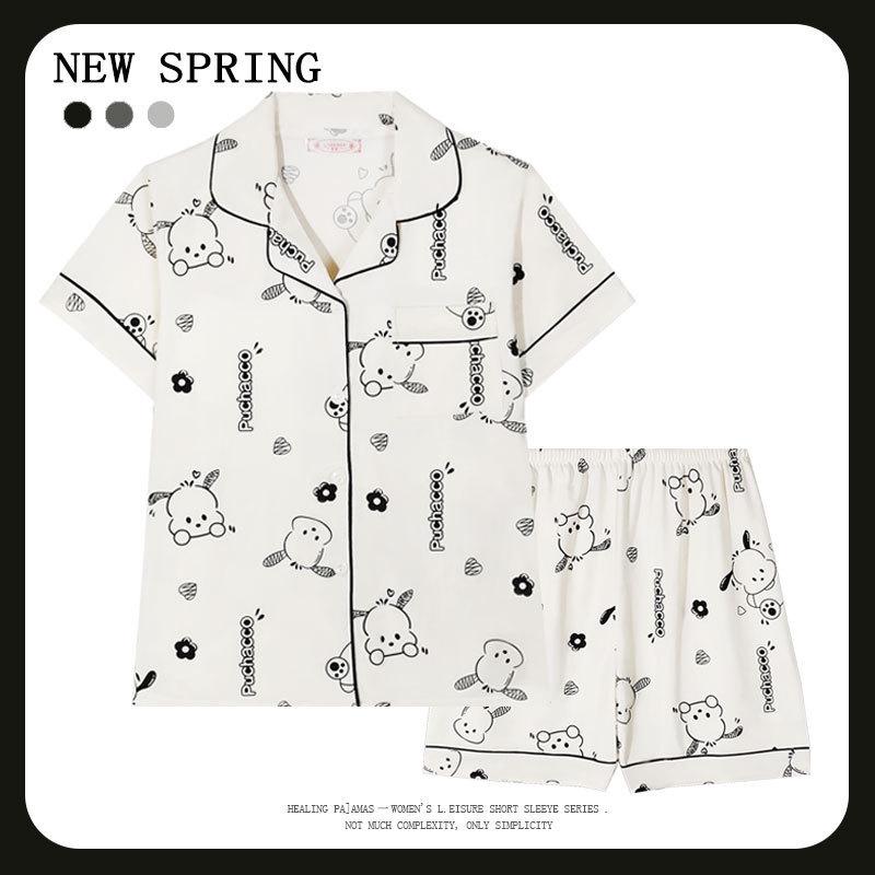Women’s Cute Cotton Short Sleeve Pajama Set - Summer Style
