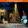 New Year Spring Festival Lights LED Christmas Tree Star Waterfall String Lights Pentagram Garden Decoration