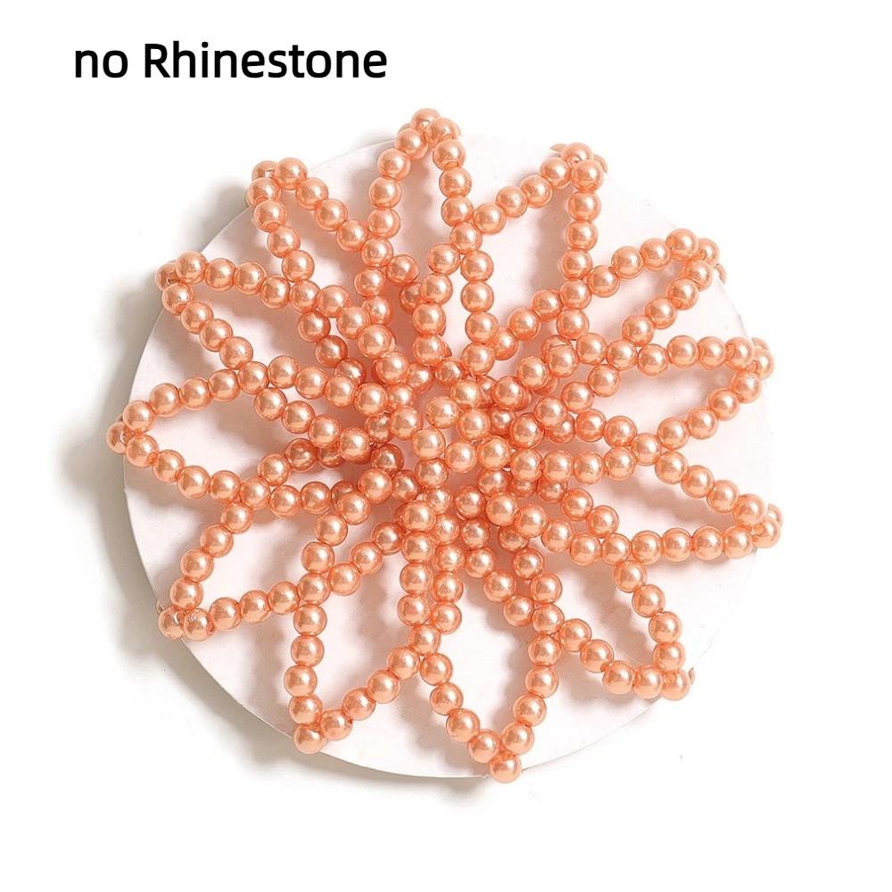 Elegant Pearl Crochet Bun Net Elastic Fake Pearl Hair Nets Women Snood Net Performance Wear шампанского