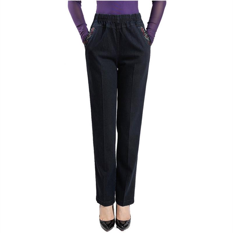 

Джинсы с высокой посадкой и эластичной талией больших размеров для женщин среднего и пожилого возраста 5XL