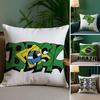 Flag of Brazil Cool Pillow Case Sofa and Living Room Decorative Cushion Covers Dust-proof and Mite-proof Invisible Zipper