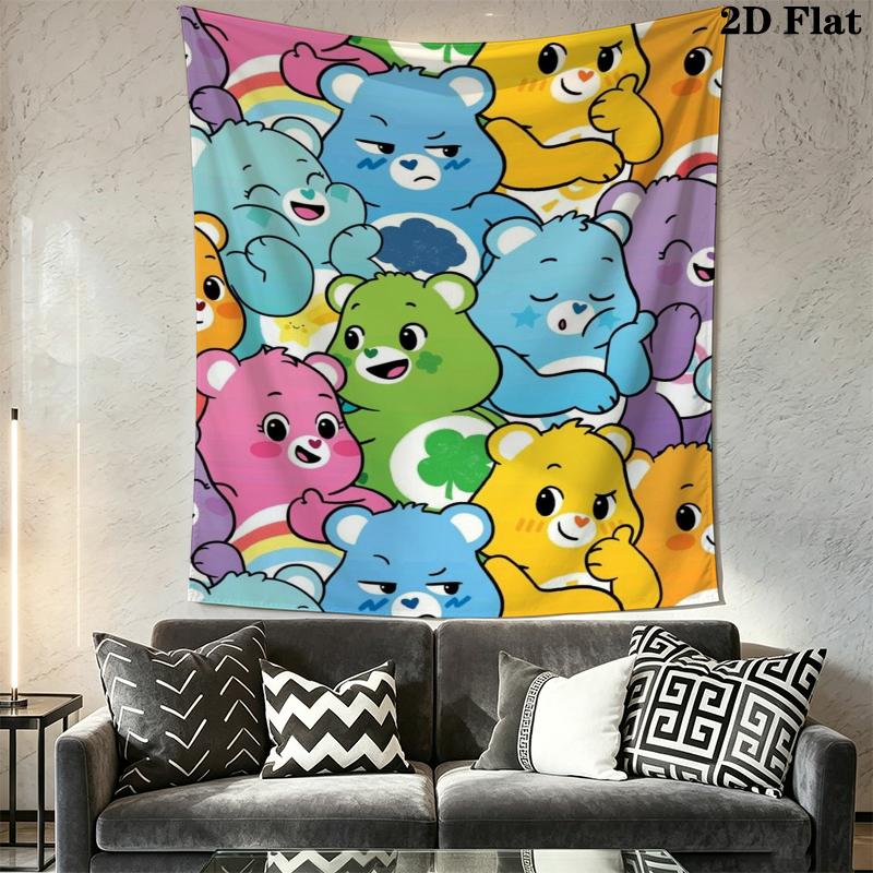 Care Bears Wall Tapestry Aesthetic Wall Hanging Printed Fabric Blanket Decorative Tapestries for Bedroom Living Room Home Decor