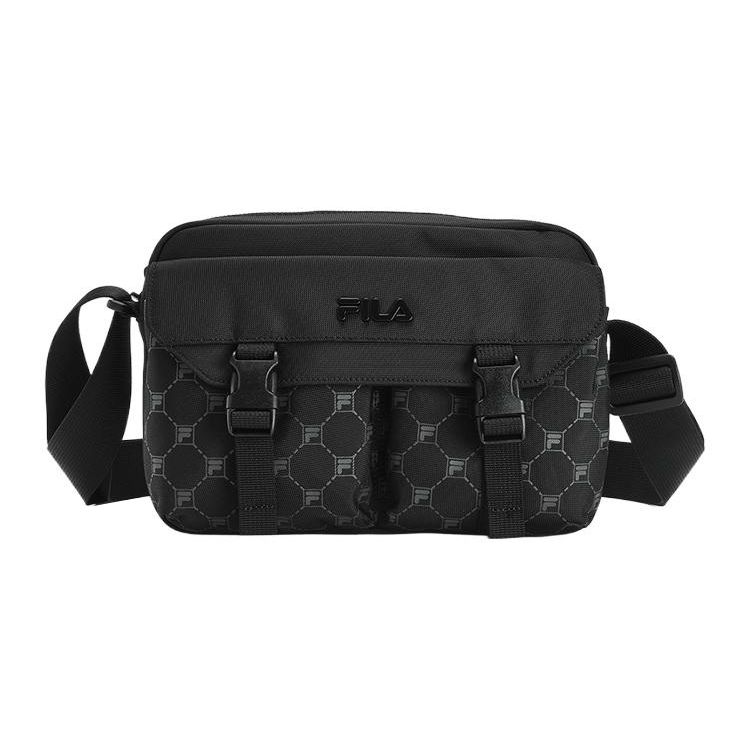 FILA Logo Print Fabric Vintage Shoulder Crossbody Bag Men bags F13M348102FBK Black