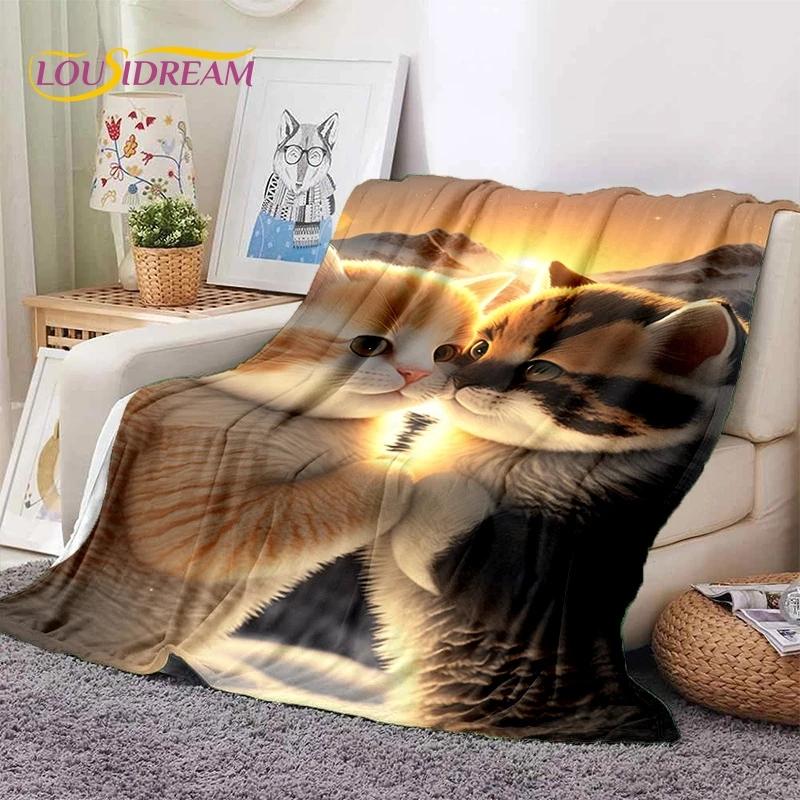 Persian Cat,Cute Calico Cat,Ragdoll Cartoon Soft Flannel Blanket for Beds Bedroom Sofa Picnic,Throw Blanket for Outdoors Leisure