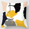 Fashionable Luxury Home Decoration Geometric Lines Abstract Style Ginkgo Leaf Print Pillow Cover Office Chair Cushion Cover