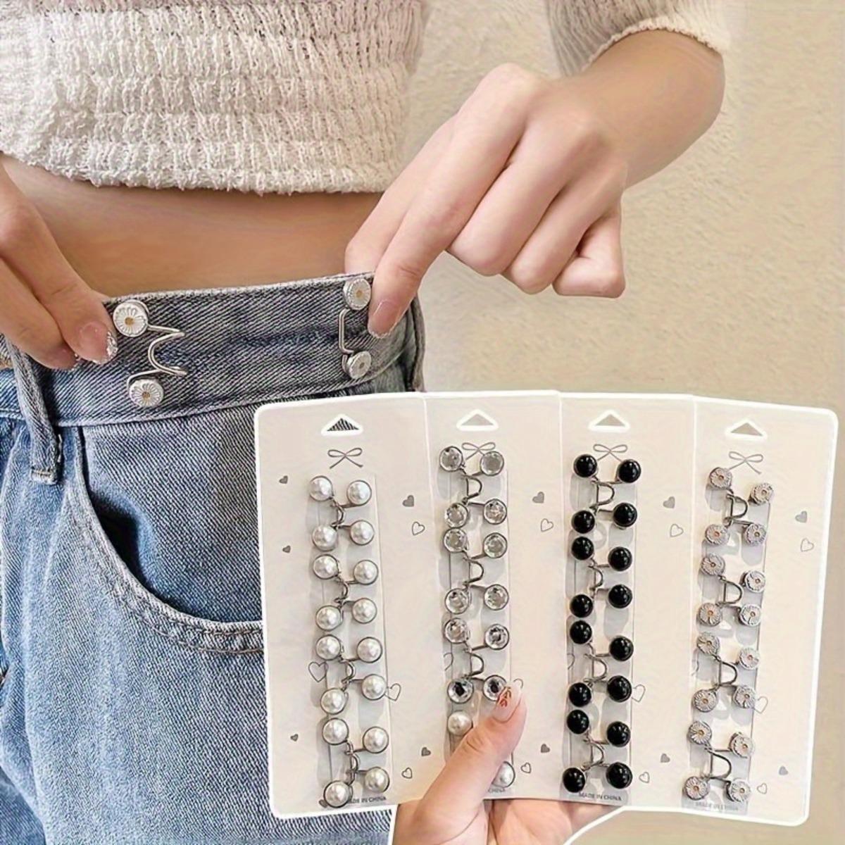 

20-Pack Adjustable Denim Waist Tensioners, Durable Quick Adjust Metal Pins for Women Daily Wear срібний