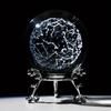 1-star Linked Constellation Engraved Crystal Decorative Ball, Paper Weight, Feng Shui Glass, Global Home Art Decoration, 60mm /