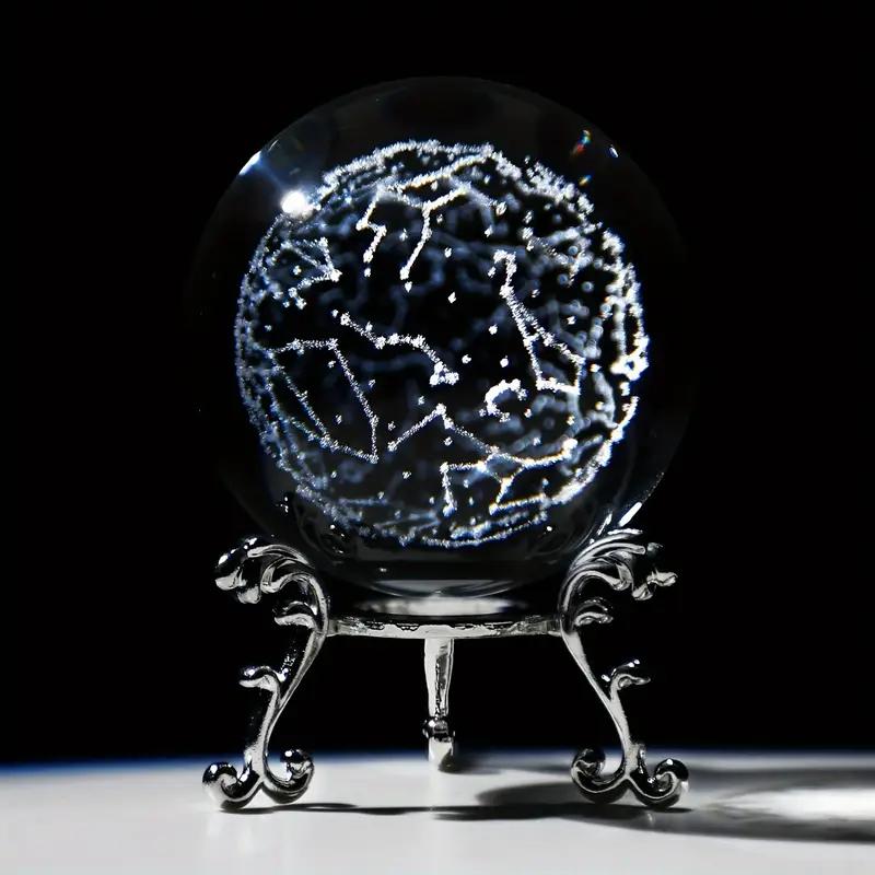 

1-star linked constellation engraved crystal decorative ball, paper weight, feng shui glass, global home art decoration, 60mm / звезда