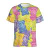 Cartoon Candy Gummy Theme Kids T‑Shirt Summer 3D Printed Short Sleeve Top Loose Cut Daily Outfit For Young Boys Girls