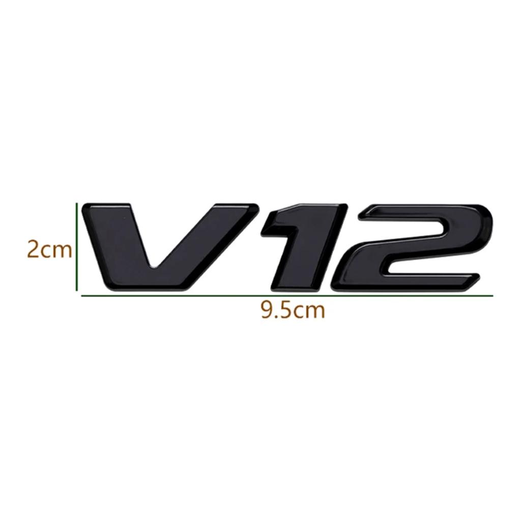 3D cromat negru V12 litere autocolant emblemă emblemă pentru portbagaj mașină pentru M/ercedes b/enz S W220 CL500 CL600 S600 Accesorii