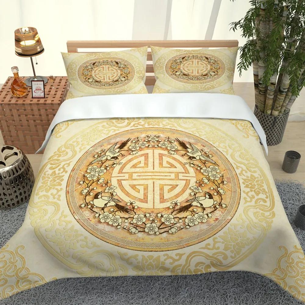 3D Angel Bedding Collection Golden Luxury Bedclothes European Pattern Duvet Cover Retro Chain Comforter Cover 3 Piece For Girls Boys