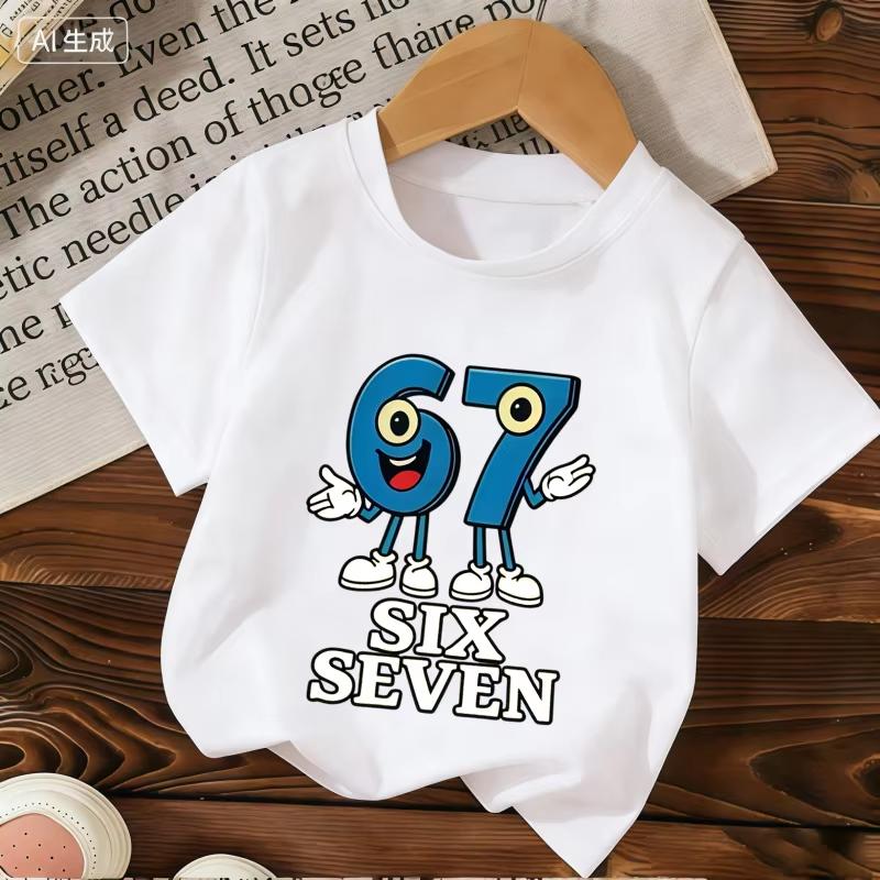 Kids 67 Themed Colorful Print TShirt Soft Cotton Fabric Breathable and Comfortable Ideal for Toddlers and Childrendf0355