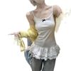 Ballet-Style White Lace Bow Camisole for Women - Spring/Summer 2025 Sleeveless Top