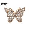 Electroplated Brooch Rhinestone Butterfly for Women, Vintage Lapel Lightweight Metal Pin, Hats Clothes Dress Decorative Jewelry Accessories