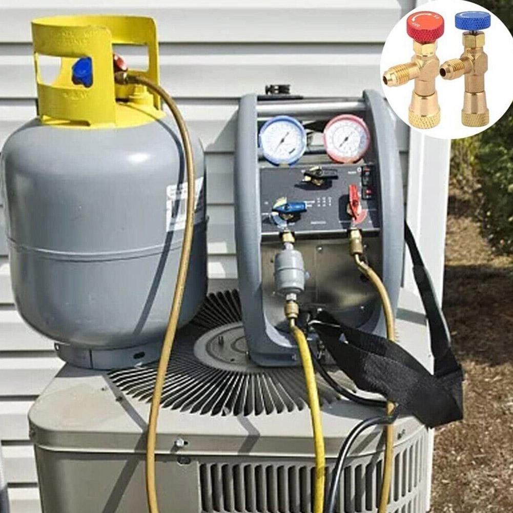Kälte-Lade-Klimaanlagen-Adapter für R410A R22, 1/4 Zoll Flüssigkeits-Sicherheitsventilschlauch, R22-Adapter, Handwerkzeugteile