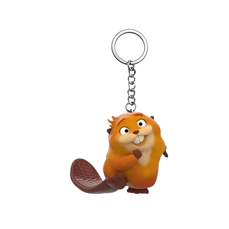 

New Hoppers Movie 2D Cute Cartoon Little River Beaver Doll Keychain Decoration Accessories Acrylic Keychain Creative