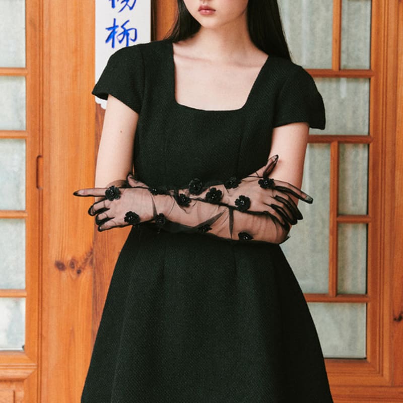 GANISONG Bridal Flower Garden Gloves_black