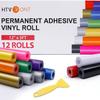 HTVRONT 12 pièces 12X5ft Rouleaux de Vinyle Adhésif Permanent Multicolore pour Cricut Craft DIY Tasse Verre Coque de Téléphone Décoration Intérieure Vinyles Cadeau