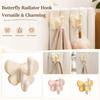 Butterfly Shaped Radiator Hook Multipurpose Wall Mounted Storage Hook for Towels Clothes Kitchen Bathroom Bedroom Office