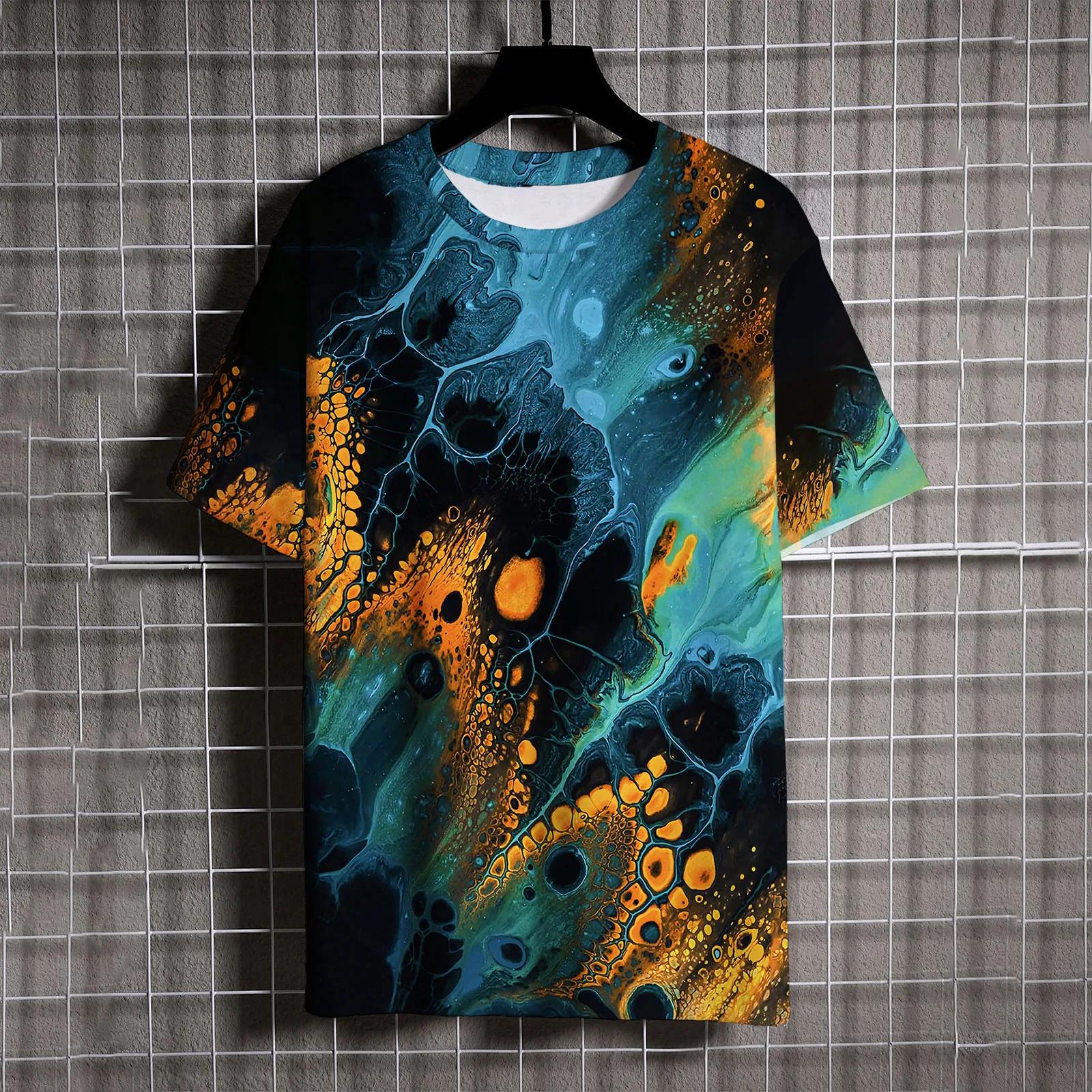 

Летняя мода спортивные граффити мужские футболки новый тренд Харадзюку повседневные индивидуальные 3D принтованные футболки с круглым вырезом и коротким рукавом топы 6XL