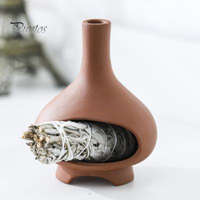 Ręcznie robiona ceramika Palo Santo Holder Sages Stick Dish Smudge Bowl Cone Kadzielnica Chimenea Joga Medytacja Zen Dekoracja