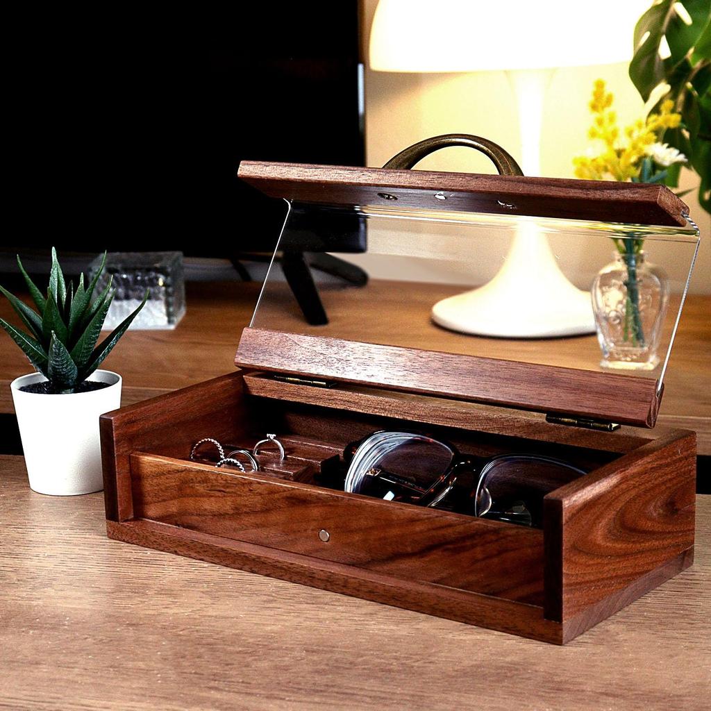 [Sears] Wooden Jewelry Box, Accessory Box, Large Capacity Storage Box s98-0004