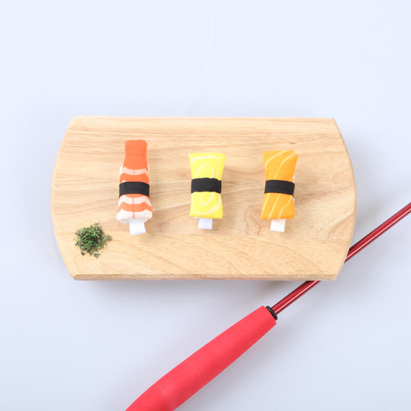 

Catnip Aged Sushi Cat Toy Fishing Rod salmon sushi