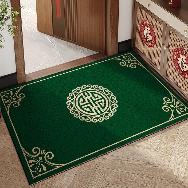 Green Door Floor Mat Entering The Door Silk Ring Foot Pad Non-Slip And Dirt-Resistant Door Mat Thickened Carpet Can Be Cut And Thickened
