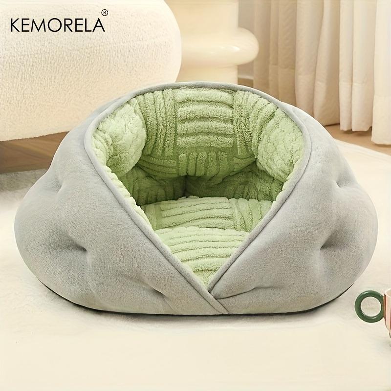  Cozy Semi-Closed Lace Pet Nest with Thickened Warmth, Winter Design Machine Washable, for Small Dogs & Cats,Cat Shelter