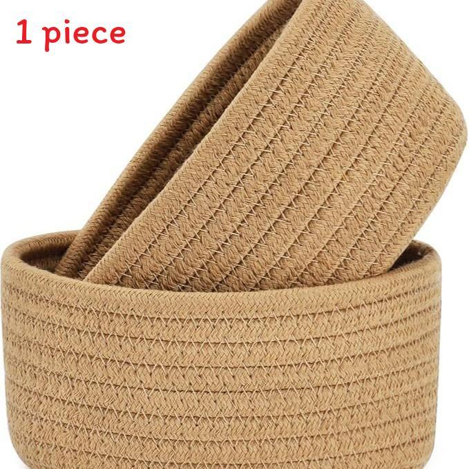 Cesto Portaoggetti Minimalista Moderno Con Design Intrecciato in Corda di Cotone Per Organizzazione Domestica e Uso Ufficio