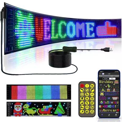 Painel Pixelado de Matriz LED DIY Programável Display LED Flexível Olhos de Demônio Logo LED para Carro Controle por App Bluetooth Luz Noturna Rolante