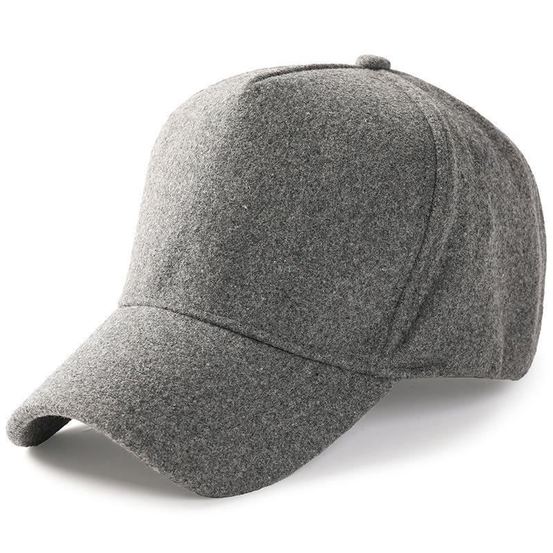 

Men’s Large Woolen High Top Baseball Cap - Autumn/Winter Warm Duckbill Hat Regular (56-59)
