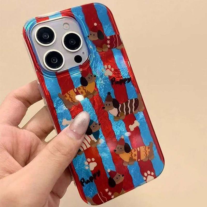 Cute Cartoon Corgi Striped Phone Case for iPhone 17 Pro Max 11 12 13 14 15 16 Pro 17 Air XS XR X 7 8 Plus SE2 16e Silicone Cover