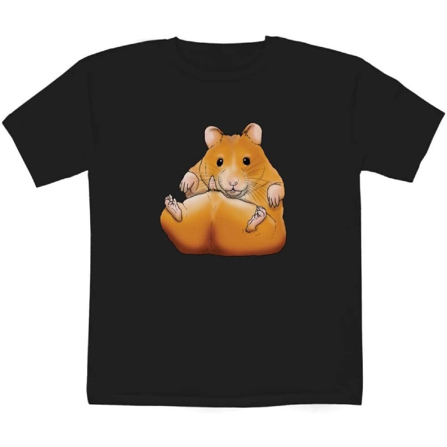 Azeeda 7-8 лет  Хомяк на спине  Детская футболка (черный) (TS00262633) XXXXXL разноцветный