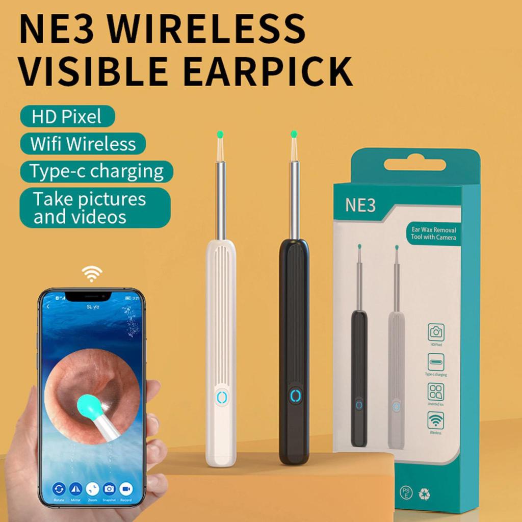 Durable And Safe Wireless Smart Visual Ear Cleaner Otoscope Ear Wax Ear With Ear Ne3 Cleaning Kit Removal Sticks Endoscope Camera Tool Kit
