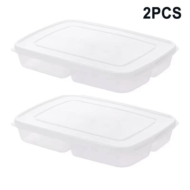 2/4Pcs Refrigerator Fruit Storage Box 4-Compartment Food Grade Leakproof Meat Vegetable Container for Freezer 2pcs