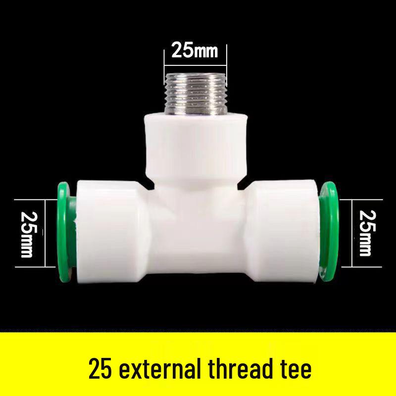 Quick Connect PPR Ball Valve PVC Elbow Tee, No Hot Melt, 4 Points/40 PE Water Pipe Fittings.