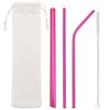 Gold Reusable Straw 304 Stainless Steel Sharp Straw Metal Drinking Straws with Cleaner Brush for Bubble Tea Smoothie Milkshake
