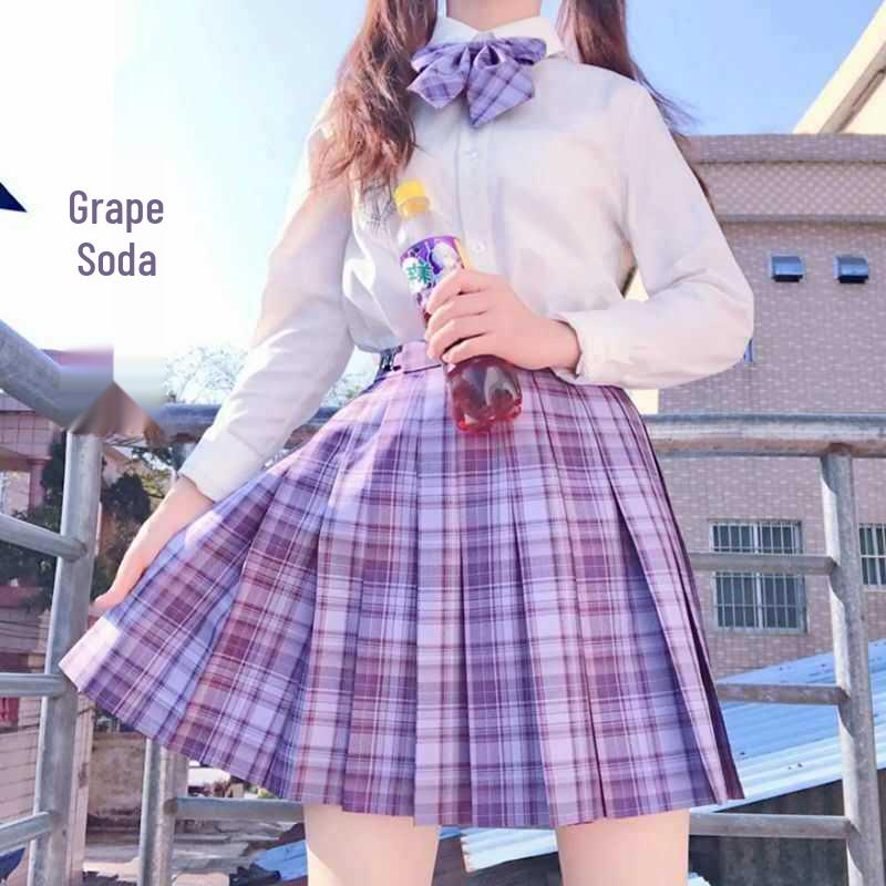 Japanese Academy Style JK Uniform Set - Long/Short Sleeve, Pleated Skirt for Female Students