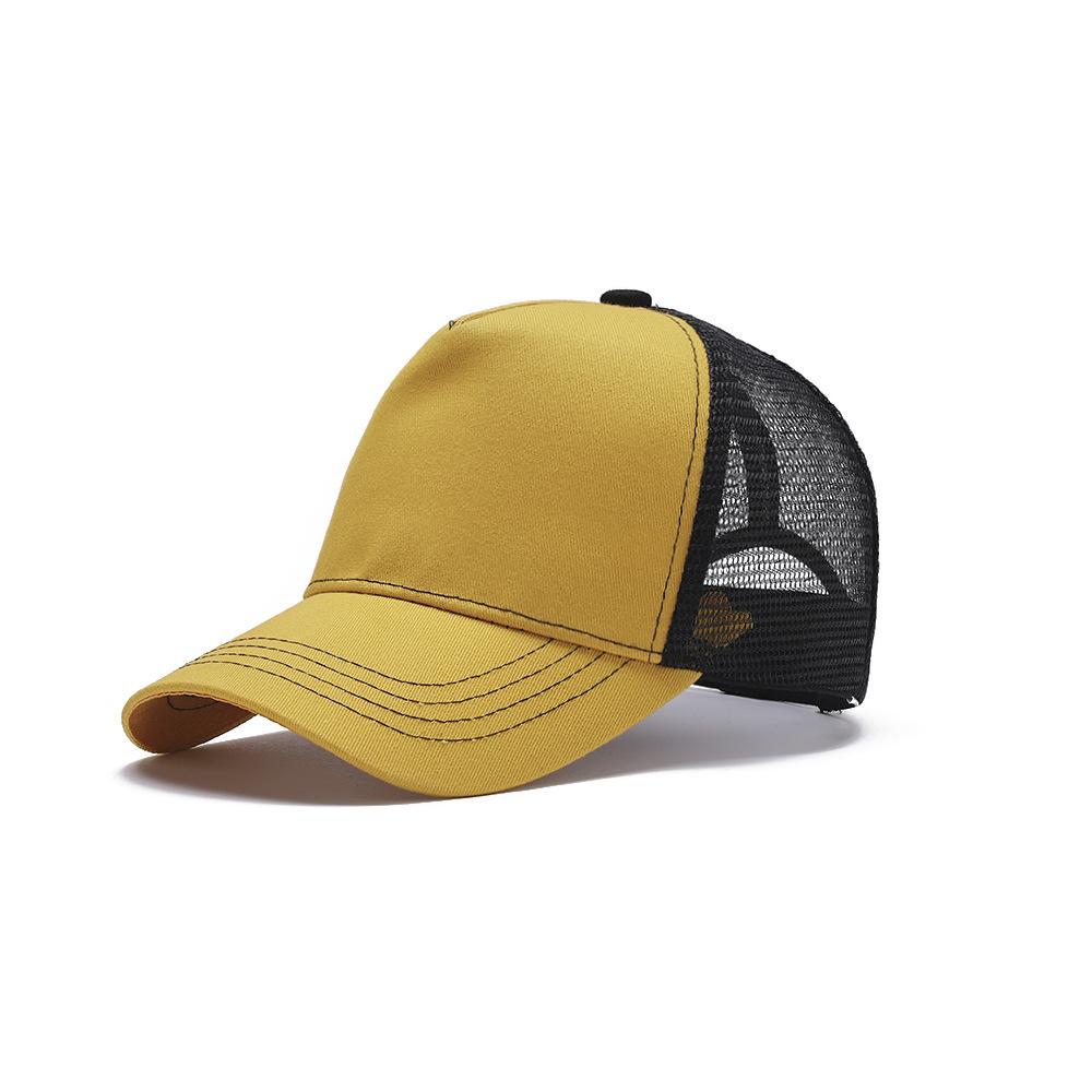 Blank 5 Pane Mesh Baseball Cap Mens And Women Curved Snapback Hats Summer Sunshade Sun Hat Simple Trucker Cap Gorras Casquette