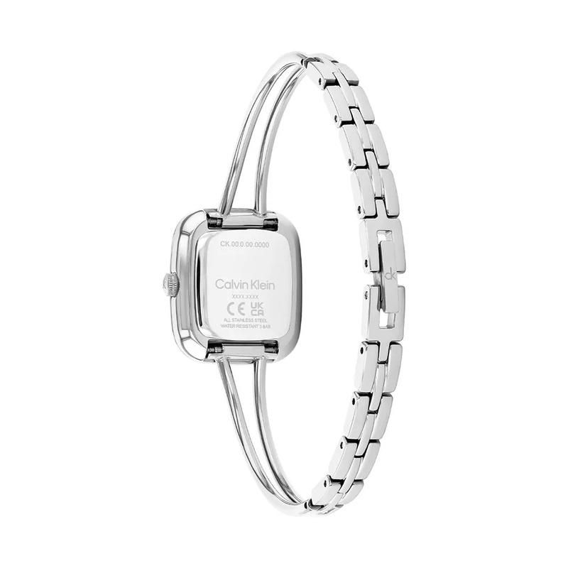CALVIN KLEIN watch quartz movement stainless steel strap 21mm silver dial women's watch 30 meters waterproof fashionable and versatile 25100131