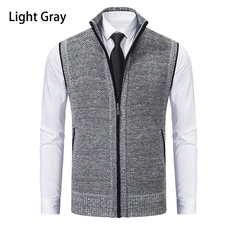 Herren Ärmellose Warmweste mit Stehkragen und Fleece-Futter - Herbst/Winter Jugendmode Gilet