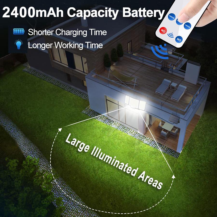 Super Bright 328/348 LED Solar Wall Lights Outdoor IP65 Waterproof 3 Modes Solar Flood Light with Remote Control for Garden Yard
