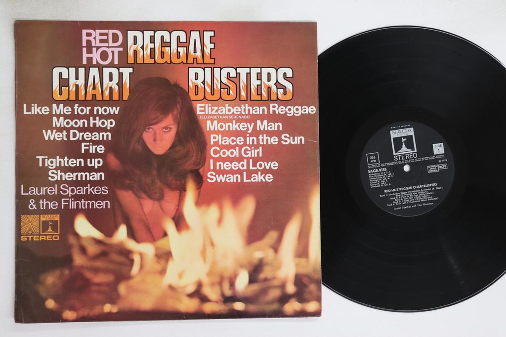 LP Record LAUREL SPARKES & THE FLINTMEN - Red Hot Reggae Chartbusters SAGA8155 SAGA 1970 UK Reggae, Ska & Dub Used