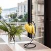 Steel Banana Holder – Modern Fruit Hanger Rack with Hooks for Kitchen Countertop (Black)